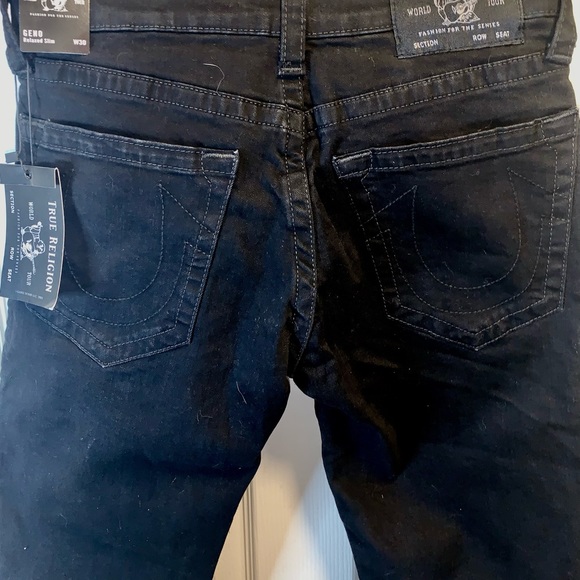 NWT Mens True Religion Geno Slim Fit Stretch Jeans in Body Rinse Black - Picture 6 of 14